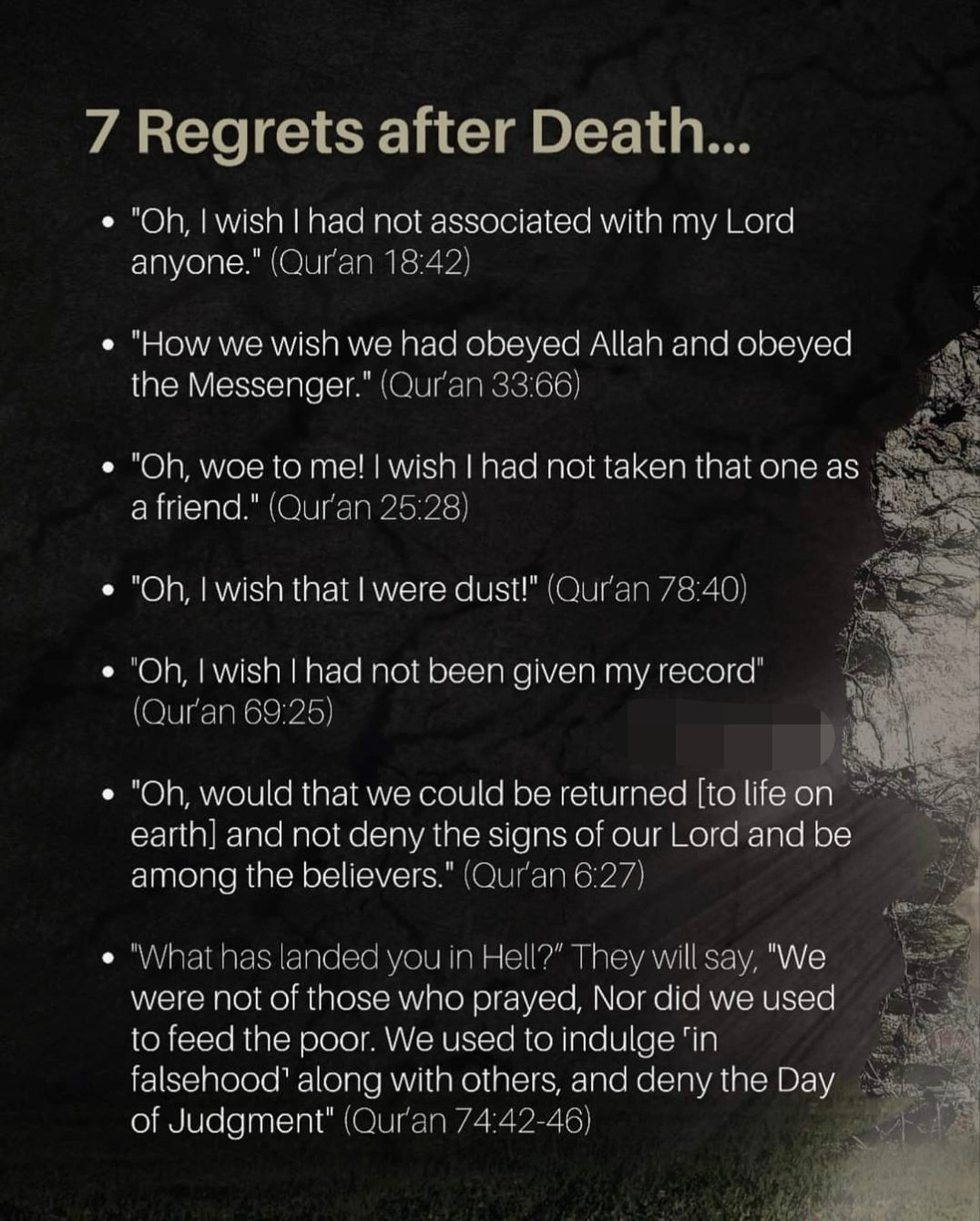 7 Regrets after Death