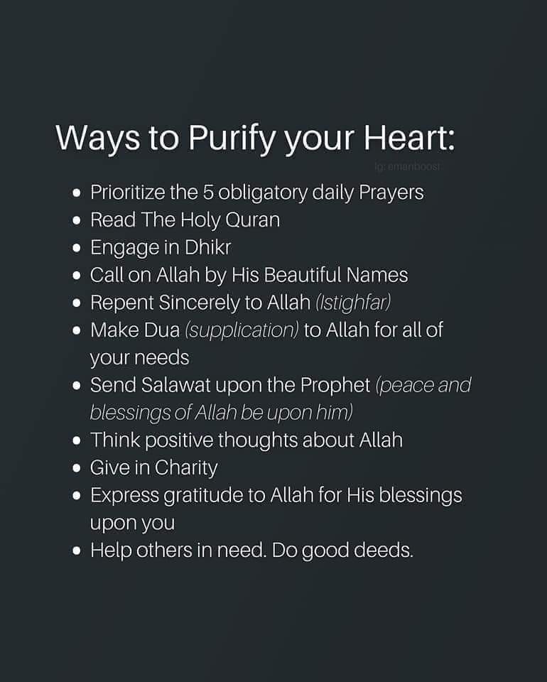 Ways to Purify your heart